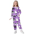 thumbnail image 5 of Tisuna Kids Halloween Pajamas Set For Girls Comfort Fit Cartoon Print Long Sleeve Crewneck Tops And Pants Sleepwear Toddler And Teens Children Everyday Sleep Wear Set Size 7-8 Years Purple, 5 of 5
