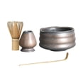 thumbnail image 4 of Handmade Matcha Set Ceramic Whisk Holder Matcha Bowl for Dining Room Kithen Gray and Aureate, 4 of 8