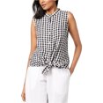 thumbnail image 1 of Blusa de lino Eileen Fisher con botones para mujer negra grande Abotonar, 1 of 1