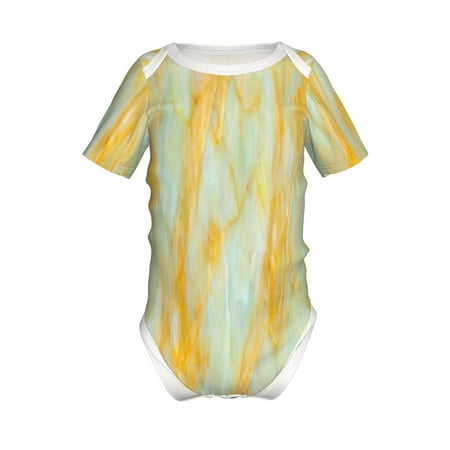 

Gaeub Yellow With Teal Marble Print Infant Climbing Onesie Toddler Outfit Newborn Baby Bodysuit Baby Boy Girl Clothes -12 Months
