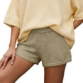 thumbnail image 3 of Micro Shorts for Women 2026 Summer Elastic High Waist Knitted Wide Leg Casual Shorts Loungewear, 3 of 5