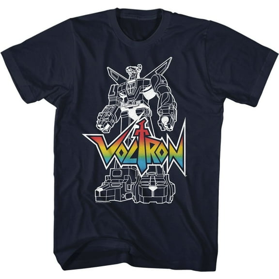 Voltron withlogo Navy Adult T-Shirt Xlt