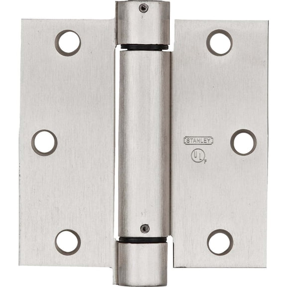 National Hardware 3-1/2 In. Satin Nickel Square Spring Door Hinge N350-777