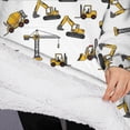 thumbnail image 3 of Oversized Wearable Blanket Hoodie,Cartoon Construction Vehicles Cranes White Pattern Sherpa Blanket Hoodie with Super Pockets,Super Warm Fuzzy Pullover for Women & Men, 3 of 6