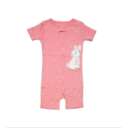 Carter's Toddler Girl's Pink Polka Dot Bunny Pajama One-Piece, Shortalls (Size 5T)