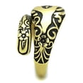 thumbnail image 3 of Bague en Acier Inoxydable IP Gold(Ion Placage) avec Époxy en Jet pour Femmes Jet Style de Couleur Pierre TK1713 Taille 8, 3 of 3