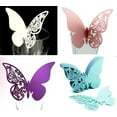 thumbnail image 3 of 50PCS Wedding 3D Butterfly Wall Sticker Card Hollow Dining Table Wine Glass Paper Cup Card Place Card, 3 of 6