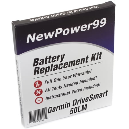 Garmin DriveSmart 50LM Battery Replacement Kit with Tools Video Instructions Extended Life Battery and Full One Year Warranty