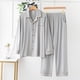 thumbnail image 2 of Conjuntos de Pijama Para Hombre, Ropa de Dormir de Manga Larga, Cárdigan Informal Liso, Ropa de Dormir, Tops Y Pantalones, Traje de Cobertura Odeerbi  ODB120340, 2 of 3