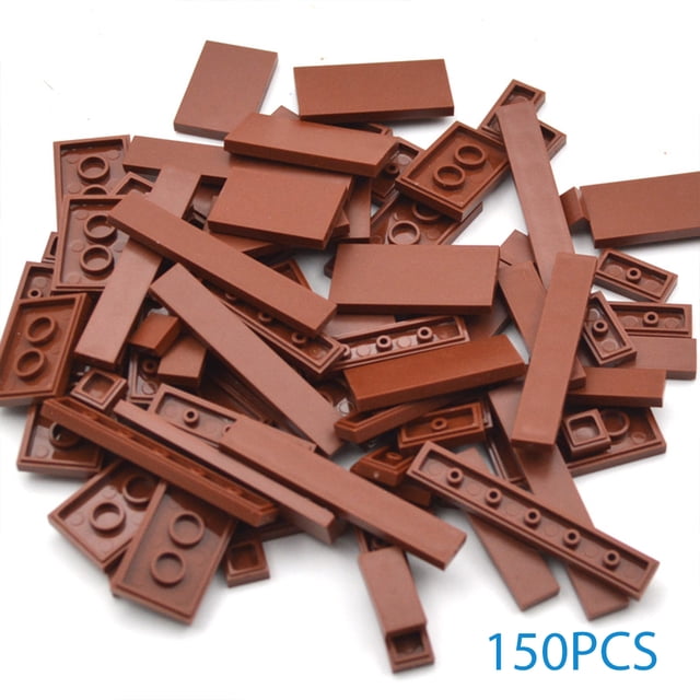 150PCS Multicolour Thin Tile Building Blocks Set, DIY Smooth Bulk Bricks Parts with Mini Figures, Creative Educational Construction Assemble Toy Gift for Kids Boys Girls