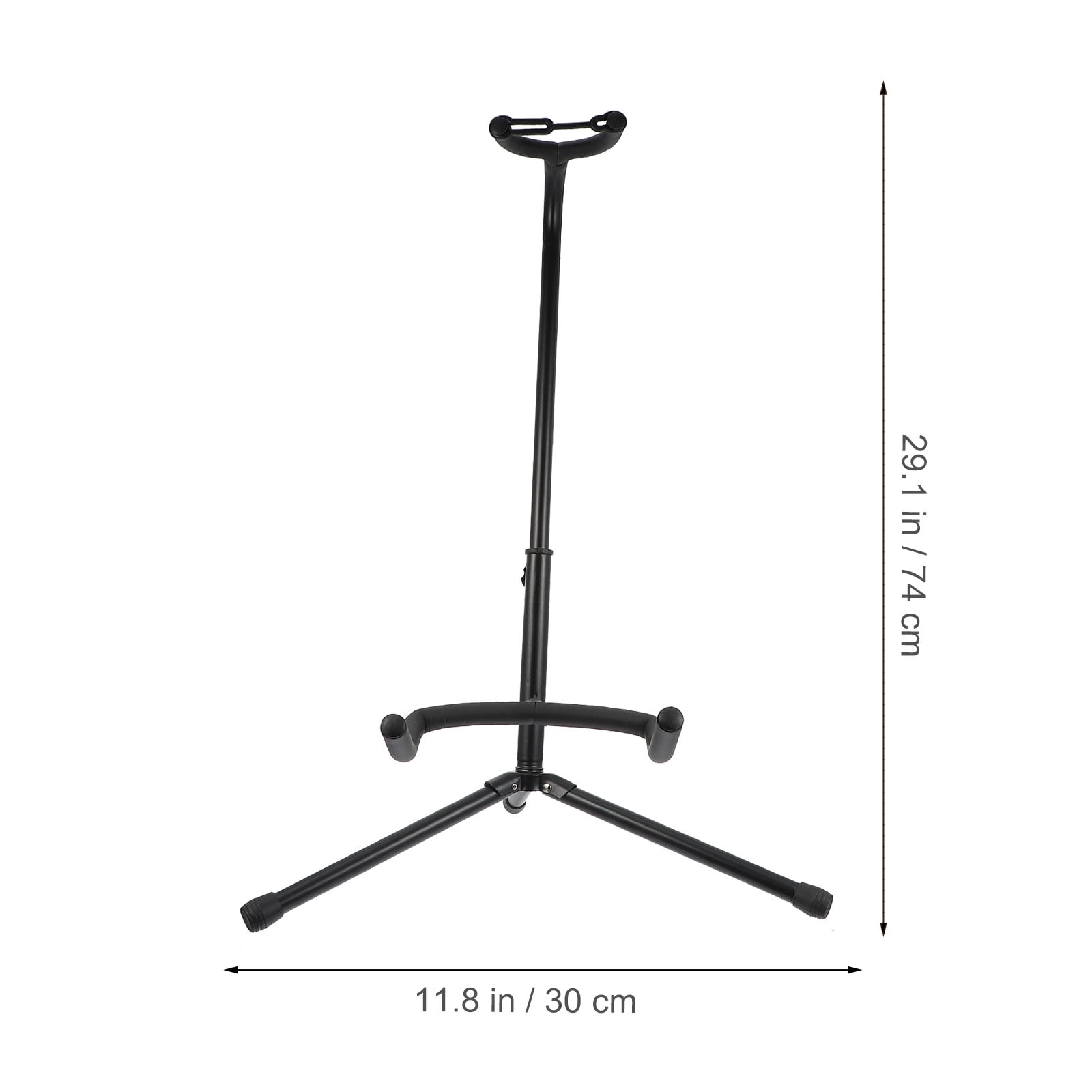 FONDOTIN 1Pc Black Portable Foldable Guitar Stand Vertical Display Bracket Sturdy Iron Frame