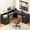Black, variant on 63" Farmhouse L Shaped Desk with Drawers & Printer Shelf for Home Office