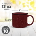 thumbnail image 5 of Ceramic Campfire Mug 13 oz. Set of 10, Bulk Pack - Speckled Camping Tea Cups - Maroon, 5 of 5