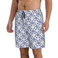 thumbnail image 2 of Naloa Plaid Flowers Men's Beach Shorts, Surfing shorts, Swim trunks, Quick Dry Swim Trunks for Surfing Beach Fun - Medium, 2 of 9