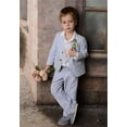 thumbnail image 3 of TIANMEI Linen Boys Suit Beach Wedding Suit Summer Slim Fit 2 Pieces Kids Light Weight Linen Suit Jacket Pant, 3 of 9