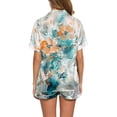thumbnail image 3 of toraway Pyjamas en Soie pour Femmes Ensemble Shorts Vêtements de Maison Manches Courtes Pyjamas d'Été Multicolores TG, 3 of 3