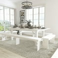 thumbnail image 1 of HERCULES Series 8' x 40" Antique Rustic White Folding Farm Table and Four Bench Set, 1 of 9