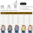 thumbnail image 3 of SHEWIN Womens Tops Spring Summer Boho Shirts Crew Neck Oversized Striped 3/4 Length Sleeve Patchwork Blouse Gray Stripe, 3 of 7