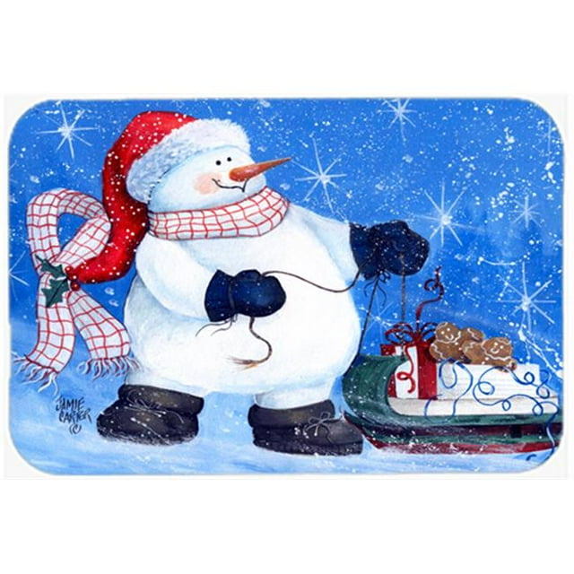Carolines Treasures PJC1081CMT My Friends Can Ride Too Snowman Kitchen & Bath Mat, 20 x 30