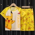thumbnail image 1 of Pikachu-Conjunto de pijamas de dibujos animados para niños y niñas, ropa de dormir de manga corta, de verano qym unisex, 1 of 2