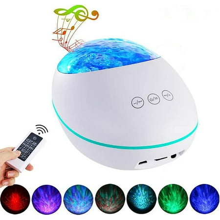 

Lucky Stone Ocean Led Projection lamp Dream Music Atmosphere lamp Bluetooth Remote Control LED Children Night Light (White)