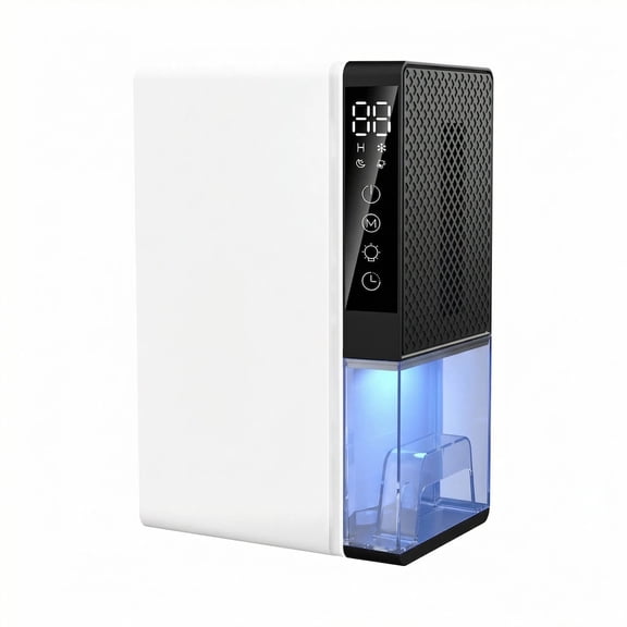 Ouxumoll Dehumidifier, Dehumidifiers for Home, Dehumidifier for Home 1000 Sq.Ft, Quiet with Auto Shut Off, Timer, 7 Ambient Lights, Black&White