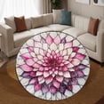 thumbnail image 3 of Round Rug, Sun67 Soft Washable Carpet, Non-Slip Floor Mat for Living Room Bedroom Home Decor 24 Inch, 3 of 6