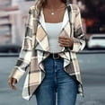 thumbnail image 2 of iHPH7 Open Front Cardigan for Women Plaid Jacket for Woman Fall Fashion Womens Fall Jackets Long Sleeve Cardigan for Women Long Jackets for Women Soft Cardigans for Women Khaki 3XL, 2 of 7