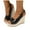 Black, variant on Orthopedic Platform Wedge Sandals for Women 2025 Leather Arch Support Casual Slip on Shoes