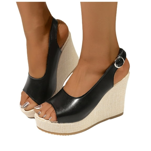 Dakaela Orthopedic Platform Wedge Sandals for Women 2025 Leather Arch Support Casual Slip on Shoes