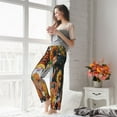 thumbnail image 4 of Uemuo Welcom Fall Pattern Women's Wide Leg Palazzo Lounge Pants with Pockets Light Weight Loose Comfy Casual Pajama Pants-Large, 4 of 9