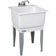 Mustee 14CP White Polypropylene 23in x 25in Combo Laundry Sink