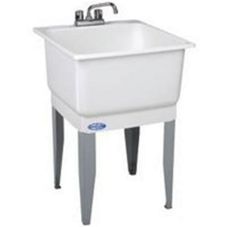 Mustee 14CP White Polypropylene 23in x 25in Combo Laundry Sink