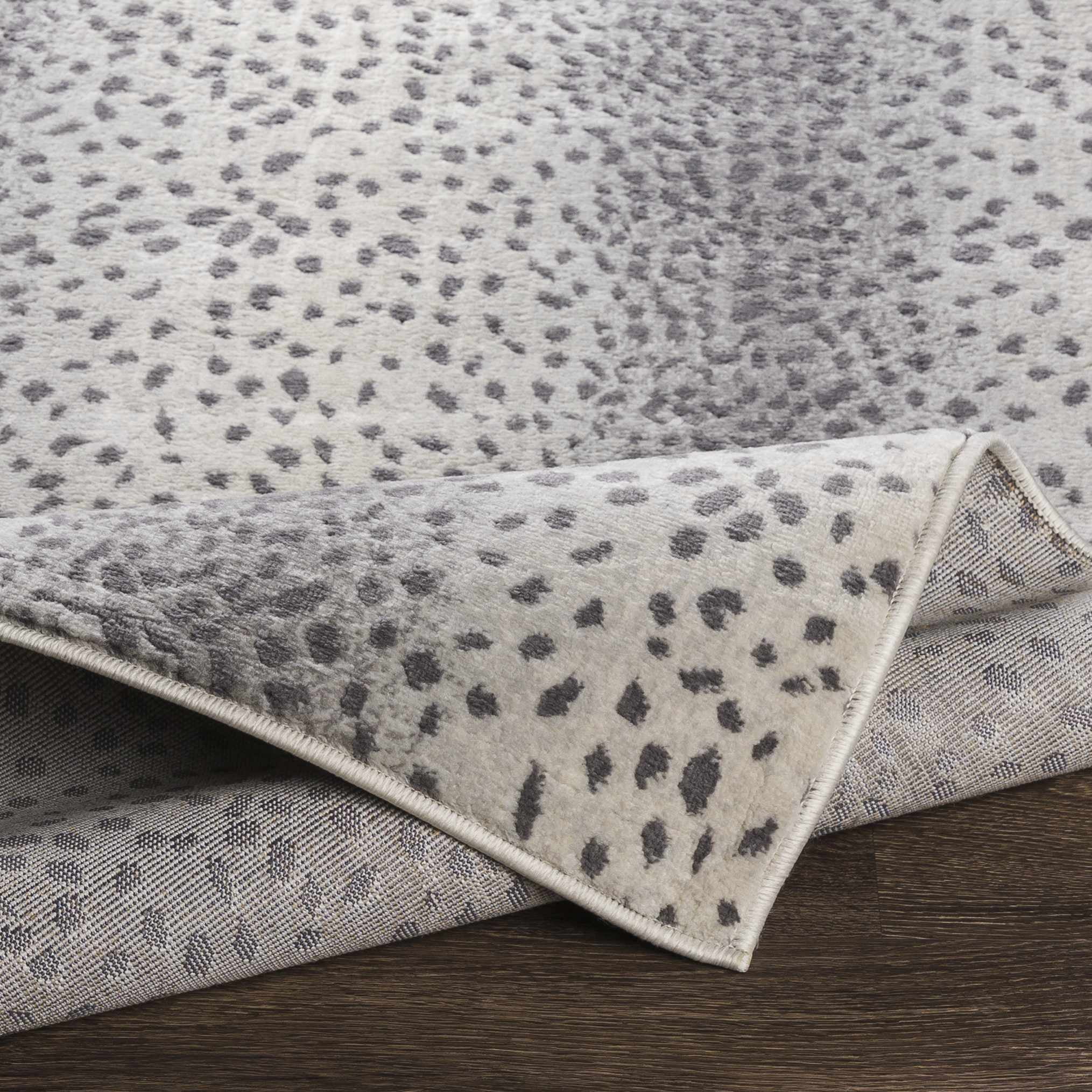 Hauteloom Leichhardt Modern Animal Print Area Rug for Living Room, Bedroom - Bohemain Leopard Print Carpet - Contemporary Antelope Print Rug - Light Gray, Dark Gray - 9' x 12'3"