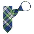 thumbnail image 2 of Jacob Alexander Men's Royal Tartans Plaid Dress Gordon Pre-Tied Zipper Neck Tie - Green White, 2 of 7