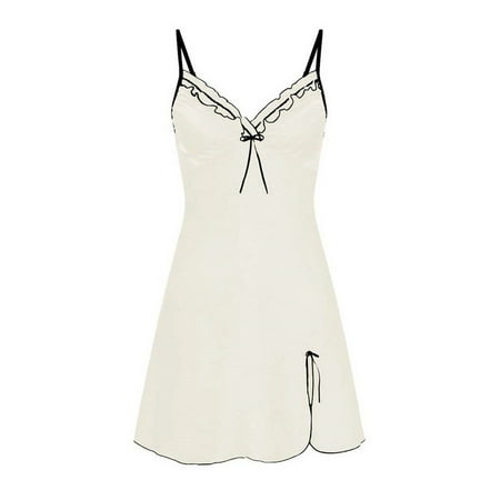 

JustVH Women Sexy Strappy Nightdress Lingerie Slit Pajama Dress