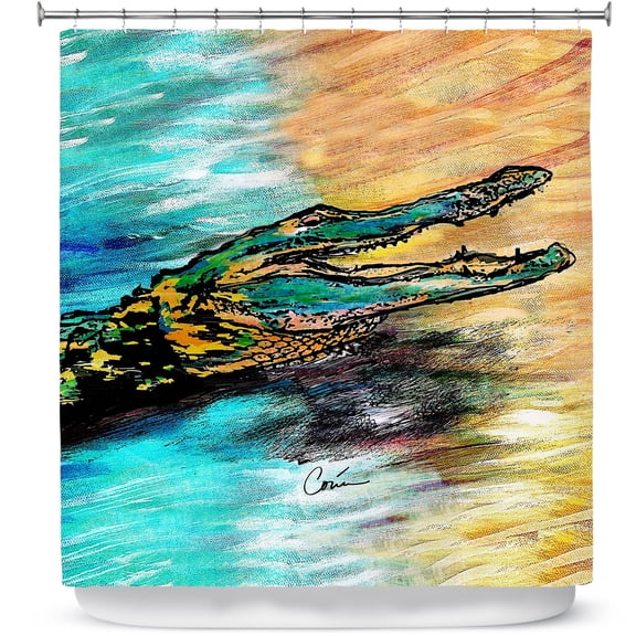 Shower Curtains 70" x 73" from DiaNoche Designs by Corina Bakke - Alligator