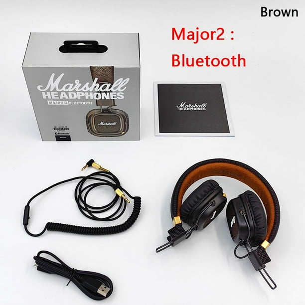 Auriculares inalámbricos/con cable Marshall MAJOR II 2 originales, graves profundos, controladores dinámicos de 40 mm, auriculares deportivos plegables portátiles con Bluetooth