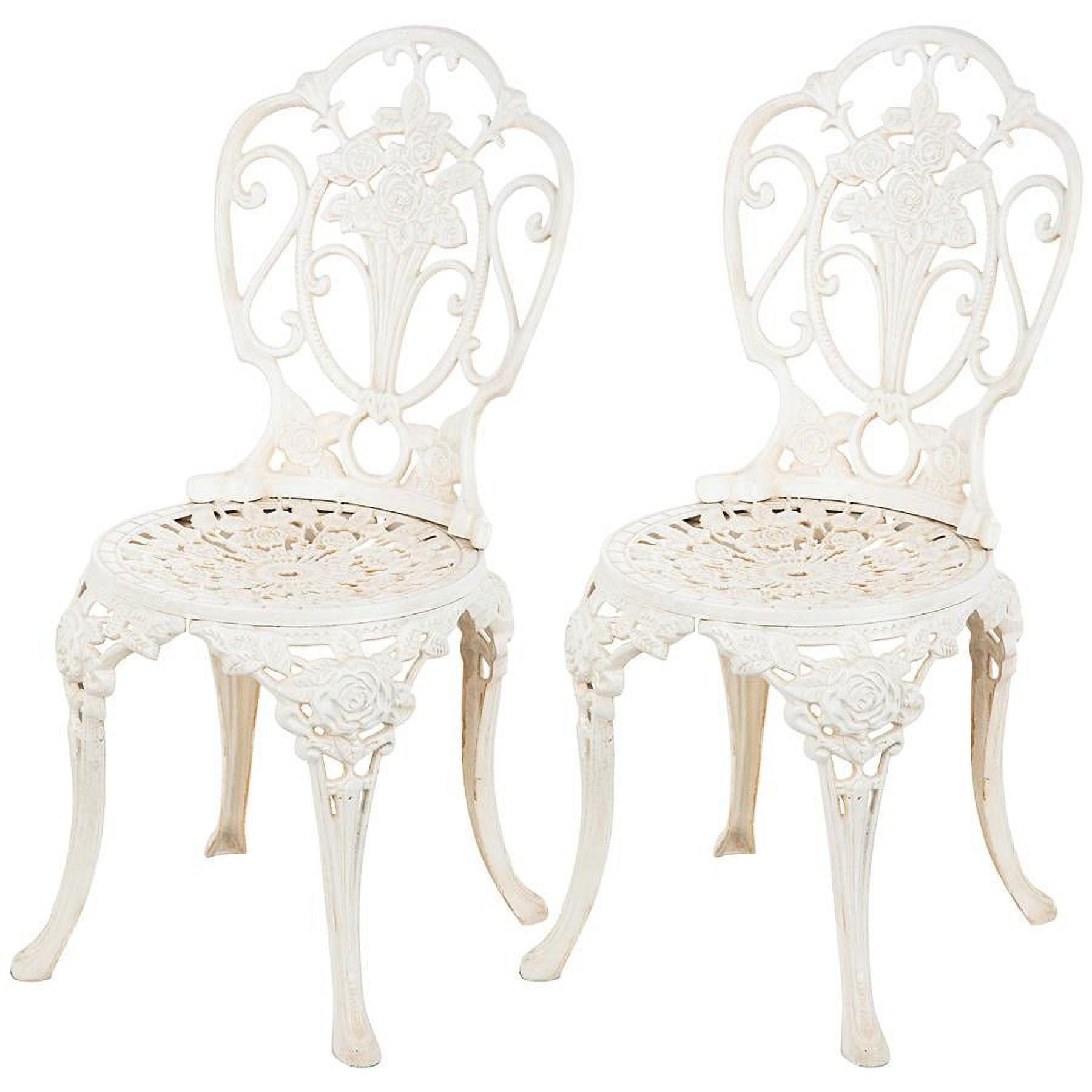Design Toscano Villa Ravello Rose Garden Cast Iron Bistro Chair: Set of Two - image 2 of 3