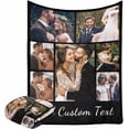 thumbnail image 5 of AISENIN Personalized Picture Text Blankets Custom Blankets for Boyfriend Girlfriend Gifts Christmas Birthday Wedding 9 Photo Collage, 5 of 5