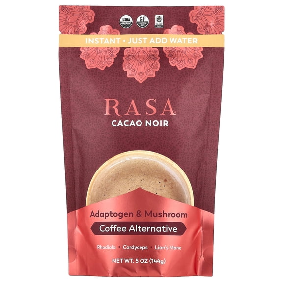 Rasa Adaptogen & Mushroom Coffee Alternative, Instant, Cacao Noir, 5 oz (144 g)