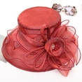 thumbnail image 3 of Dream Lifestyle Church Dress Hat for Women Big Rose Organza Hat Royal Style Fascinator Wide Brim Cap for Tea Party, 3 of 8