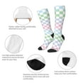 thumbnail image 5 of Zufioo Colorful Checkerboard Print Long High Thigh Socks Knee-High Warm Stocking Women Boot Sock Leg Warmer High Socks for Daily Wear, Cosplay, 5 of 6