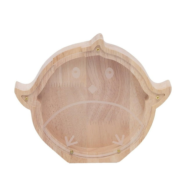 Fiudx Hucha de Madera con Forma de Animal, de Madera de Haya, con Elegante Diseño de Ventana Acrílica, Ideal para Decorar El Hogar, Práctico Contador de Ahorros, Ideal para Cualquier Ocasión, 12 X 10