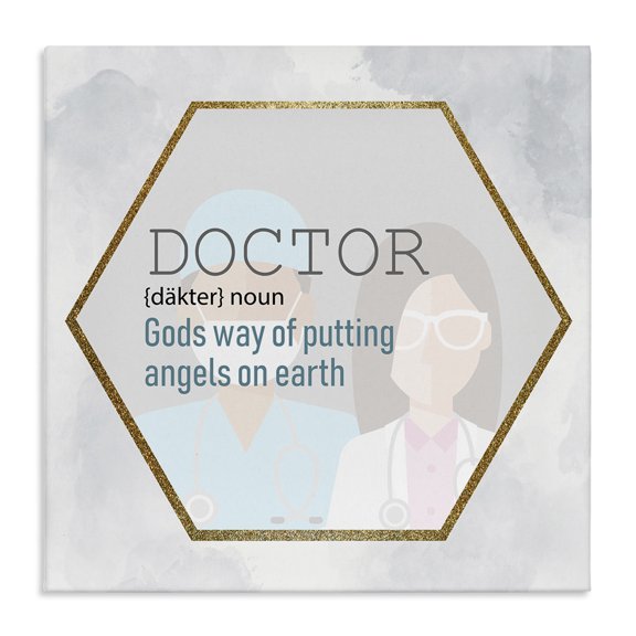 Stupell Industries Modern Doctor Definition Healthcare Angel Canvas Art, 17 x 17, by Kim Allen