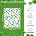 thumbnail image 4 of St Patrick''s Day Blanket Shamrock Flannel Throw Blanket 60"x50" Clover Lucky Gift for Adult and Kids Decorative Blankets Funny Super Soft Cozy Blanket, 4 of 6