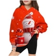 thumbnail image 2 of Chandail à Capuche Sherpa pour Garçons et Filles, Chandail de Noël à Manches Longues, Imprimé, Col Rond, Rouge 13 Ans, 2 of 3