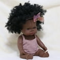 thumbnail image 2 of Baby Cute Curly Hair Sport Boys Black Baby Toy Doll Kids Gift Hooded With Cloth, 2 of 4