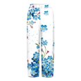 thumbnail image 4 of Women's Casual Pants Striped Linen Pants For Women Summer Casual Wide Leg Pants With Pockets Comfy Cropped Palazzo Pants,Blue Women's Casual Pants M, 4 of 5