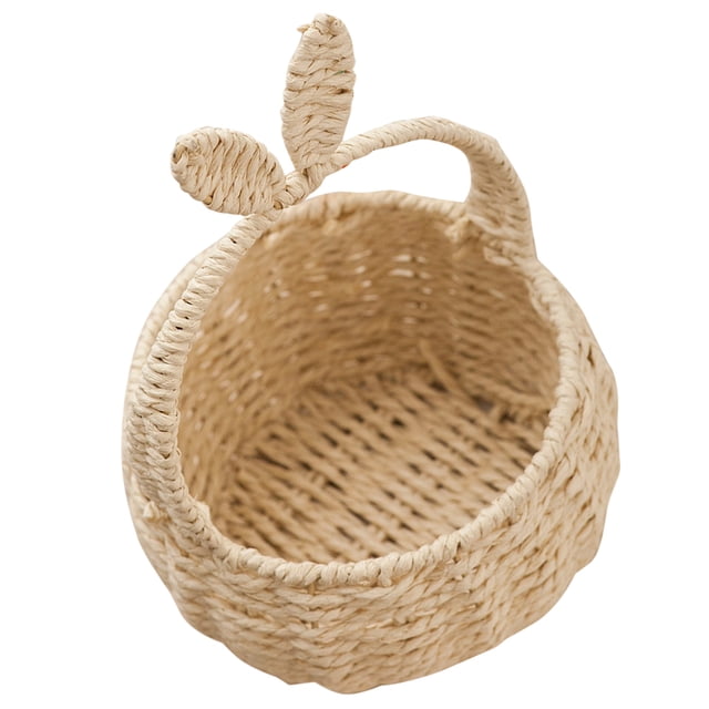 IFANLANDOR Cesta De Flores Tejida Beige Con Asa Ideal Como Cesta Decorativa Y Para Regalo